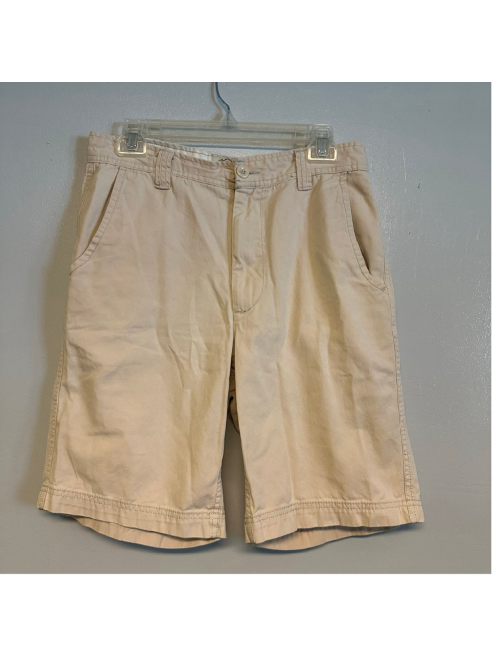 St. John's Bay Flat Front Shorts Mens Size 30 Beige 100% Cotton